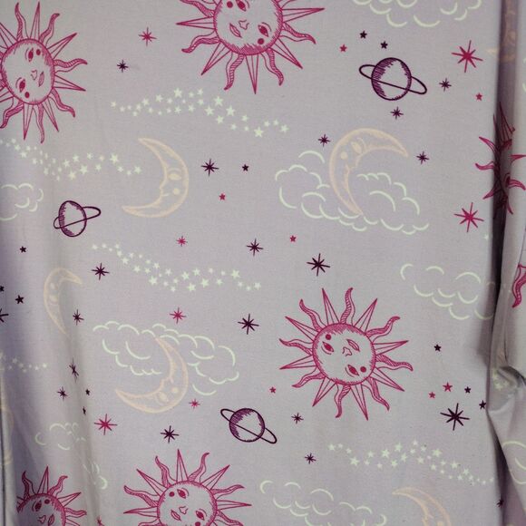 Joyspun 2pc Pajamas Set Moon Stars Top Pants Womens Size XL Purple Pink - Picture 2 of 7